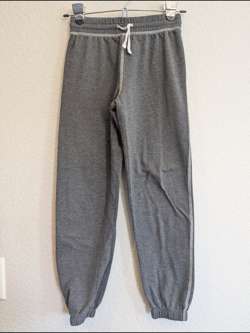 Bleached Kid's Sz L Gray Drawstring Jogger Sweatpants